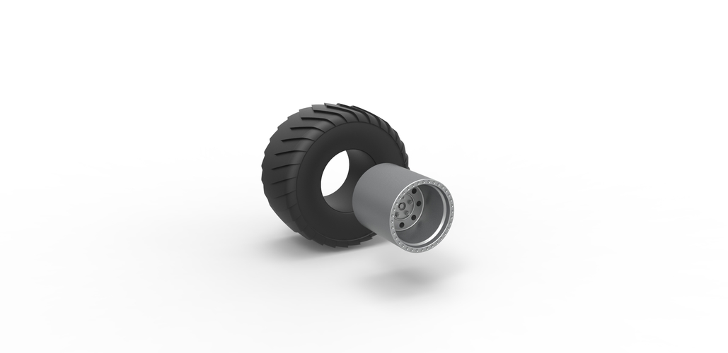 Wheel of Mini Rod pulling tractor Scale 1 to 25 3D Print 481401