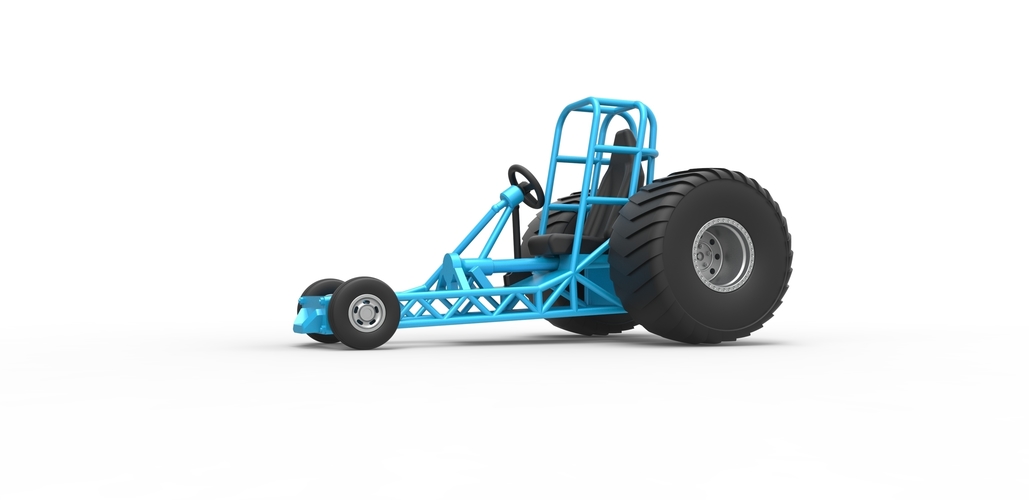 Diecast Chassis of Mini Rod pulling tractor 1:25 3D Print 481421