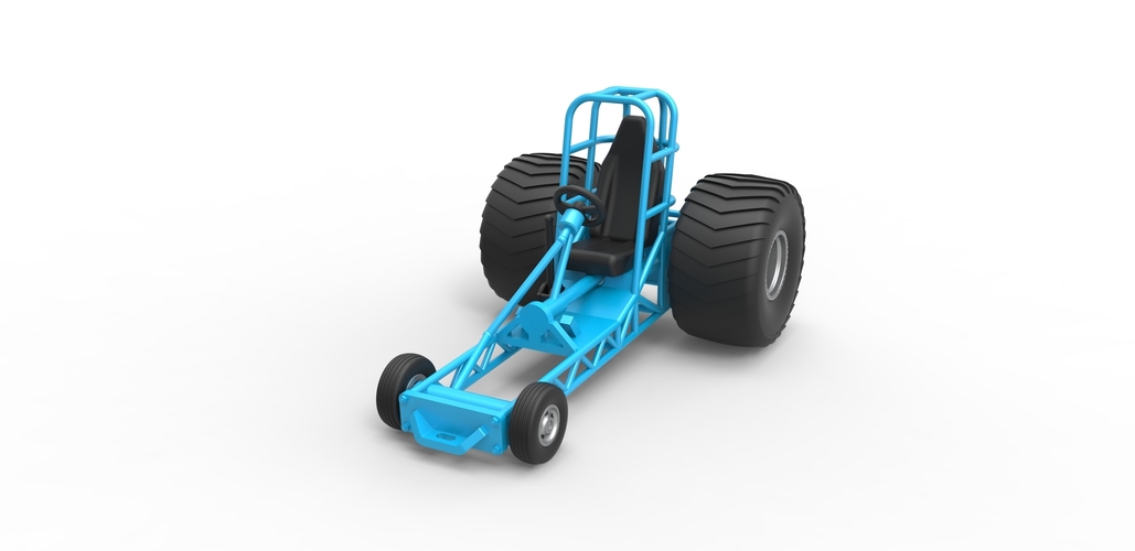 Diecast Chassis of Mini Rod pulling tractor 1:25 3D Print 481422
