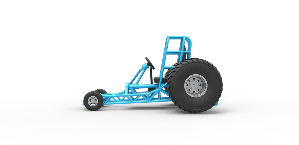 Diecast Chassis of Mini Rod pulling tractor 1:25 3D Print 481426