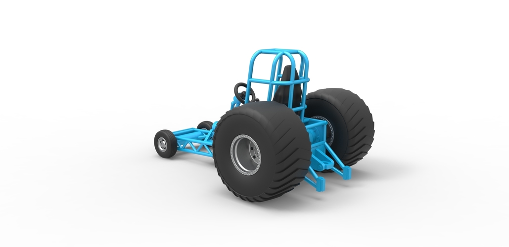 Diecast Chassis of Mini Rod pulling tractor 1:25 3D Print 481429