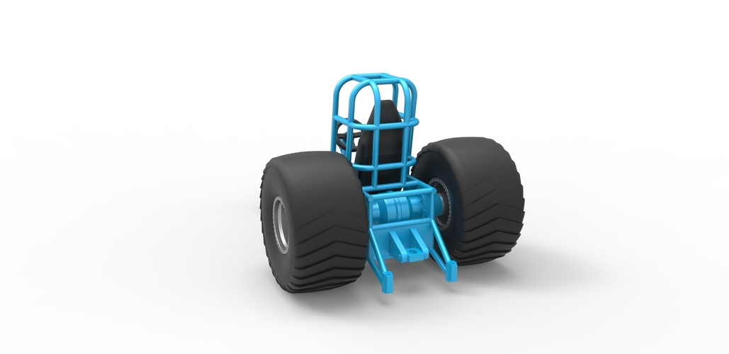 Diecast Chassis of Mini Rod pulling tractor 1:25 3D Print 481430