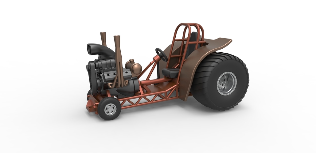 Mini Rod pulling tractor 2 Scale 1 to 25 3D Print 481457