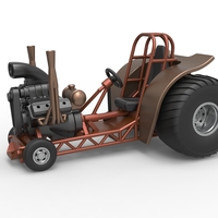 Small Diecast Mini Rod pulling tractor 2 Scale 1 to 25 3D Printing 481457