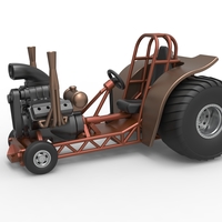 Small Mini Rod pulling tractor 2 Scale 1 to 25 3D Printing 481457