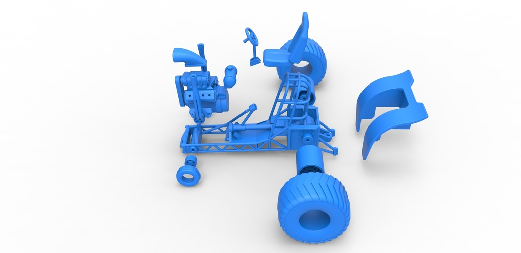 Mini Rod pulling tractor 2 Scale 1 to 25 3D Print 481474