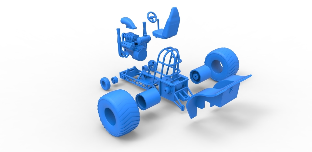 Mini Rod pulling tractor 2 Scale 1 to 25 3D Print 481475