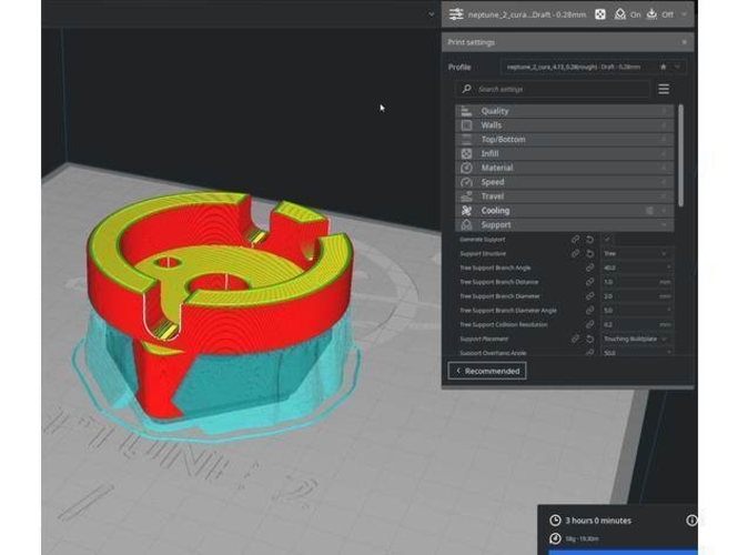 Elegoo Neptune 2 Hotend 5015 Fans With Dial Indicator 3D Print 481538