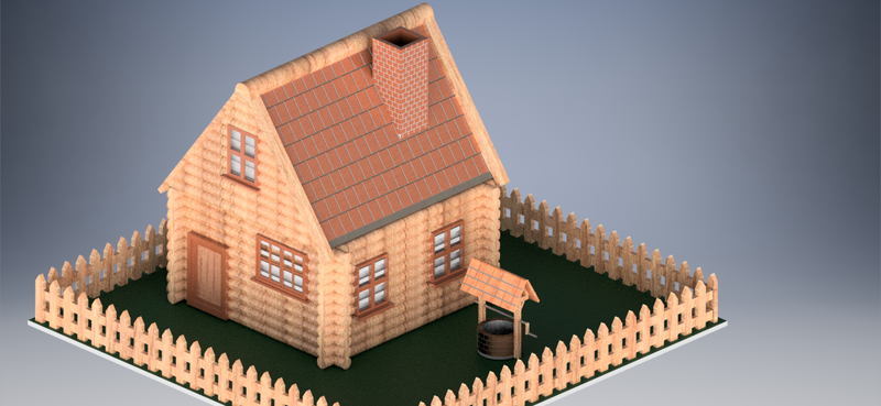 Wooden village house