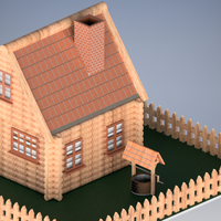 Small Wooden village house 3D Printing 481557