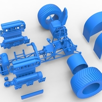 Pulling tractor with 2 engines V12 Scale 1:25 - Thumbnail 15