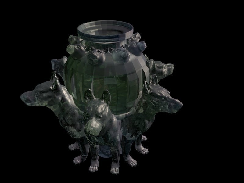 Dog vase