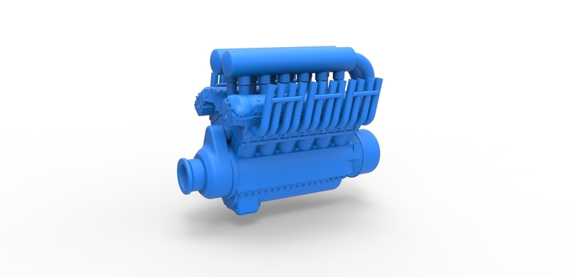 Engine V12 for pulling tractor Scale 1:25
