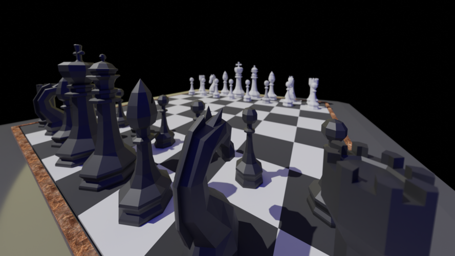 Low poly Chess set 3D Print 481619