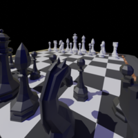 Small Low poly Chess set 3D Printing 481619