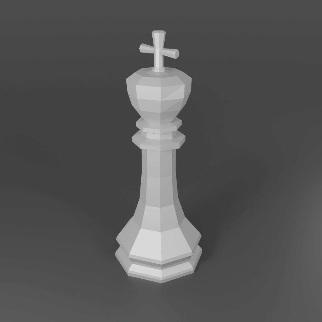 3D Printed LOW POLY 3D CHESS by marceltorigami