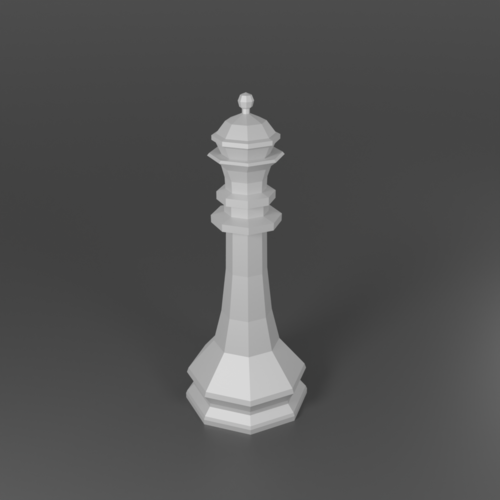 Low poly Chess set 3D Print 481631