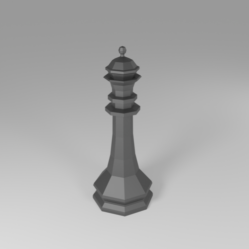 Low poly Chess set 3D Print 481632