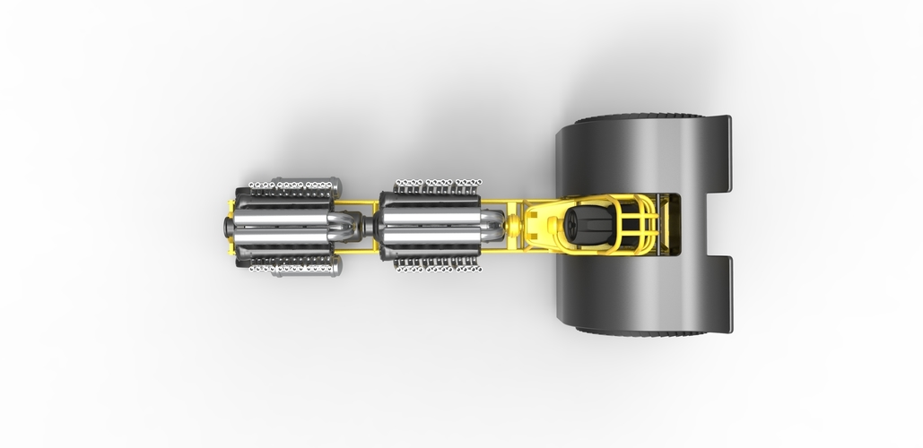Diecast Pulling tractor with 2 engines V12 in line 1:25 3D Print 481643