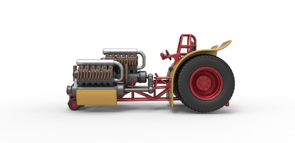 Pulling tractor with 3 engines V12 Scale 1 to 25 3D Print 481678