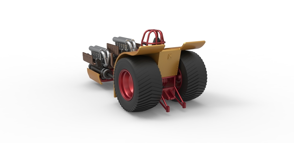 Pulling tractor with 3 engines V12 Scale 1 to 25 3D Print 481682