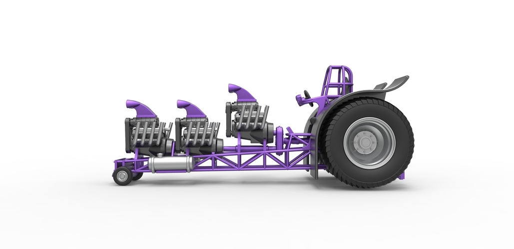 Pulling tractor with 3 engines V8 Scale 1 to 25 3D Print 481756