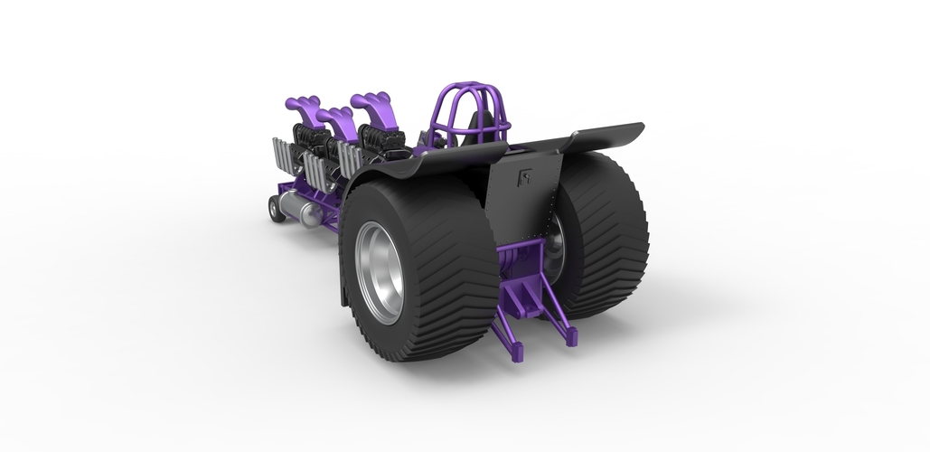 Pulling tractor with 3 engines V8 Scale 1 to 25 3D Print 481760