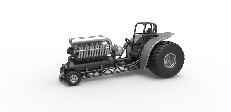 Mini Rod pulling tractor with V12 engine Scale 1:25