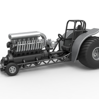 Mini Rod pulling tractor with V12 engine Scale 1:25 - Thumbnail 1