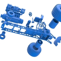 Mini Rod pulling tractor with V12 engine Scale 1:25 - Thumbnail 15