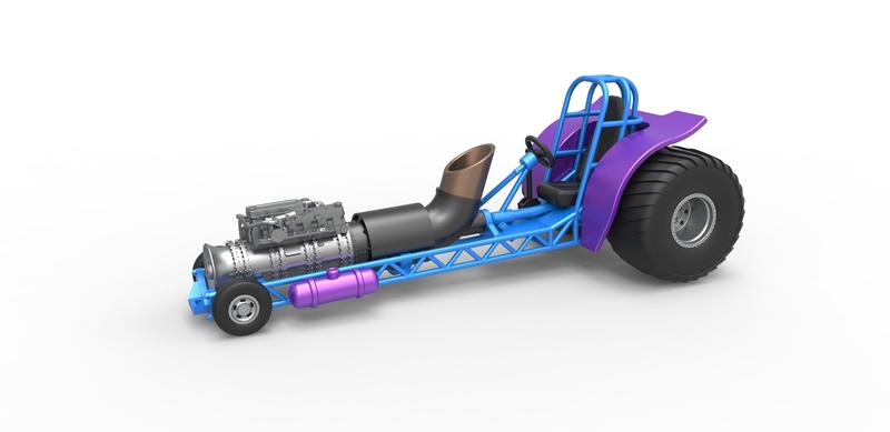 Mini Rod pulling tractor with jet engine 1:25