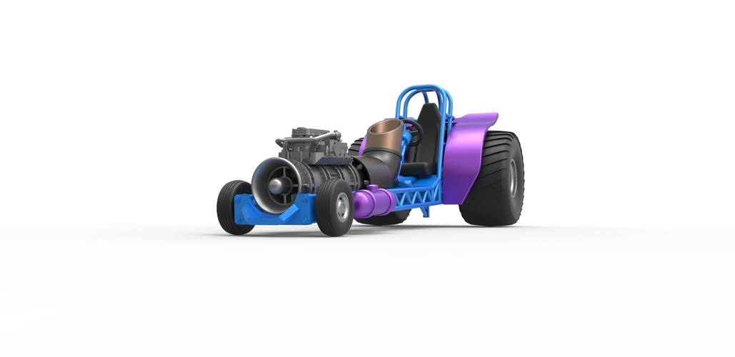 Diecast Mini Rod pulling tractor with jet engine 1:25 3D Print 482244