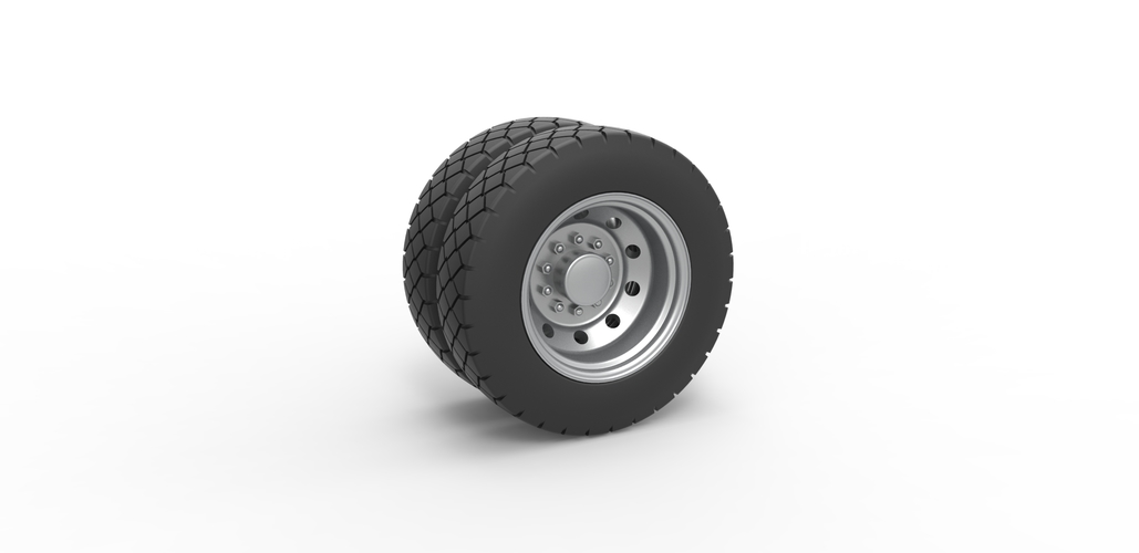 Diecast Double wheel 4 Scale 1 to 25 3D Print 482365