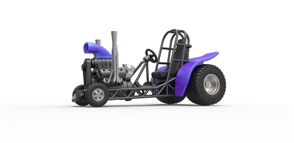 Diecast Mini Rod pulling tractor 3 Scale 1 to 25 3D Print 482537