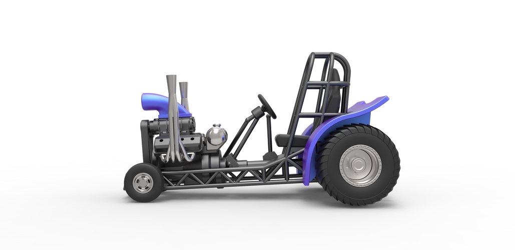 Diecast Mini Rod pulling tractor 3 Scale 1 to 25 3D Print 482542