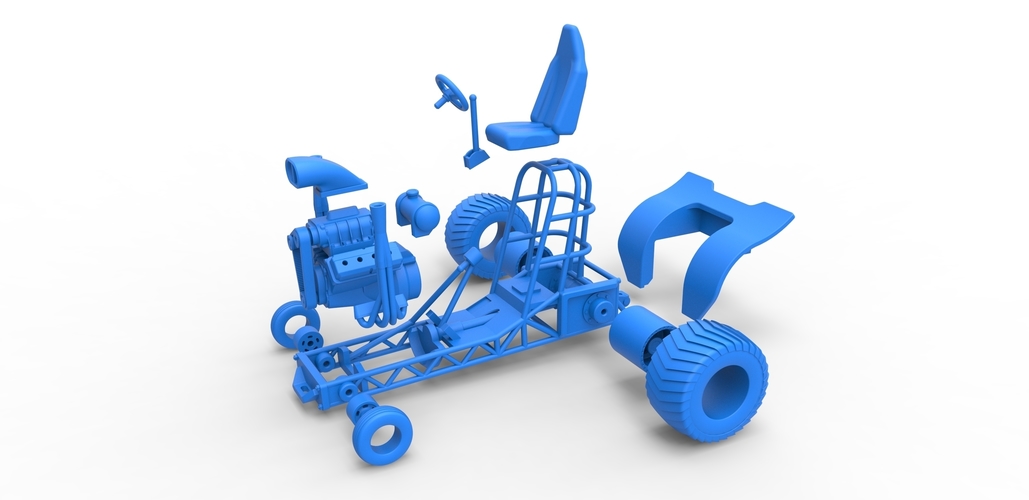 Mini Rod pulling tractor 3 Scale 1 to 25 3D Print 482549