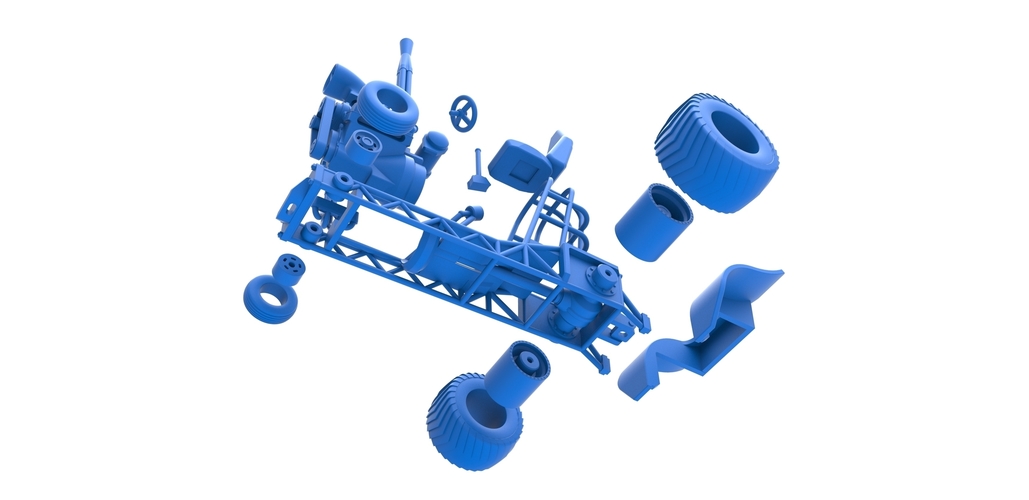 Mini Rod pulling tractor 3 Scale 1 to 25 3D Print 482550