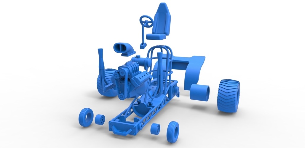 Mini Rod pulling tractor 3 Scale 1 to 25 3D Print 482551