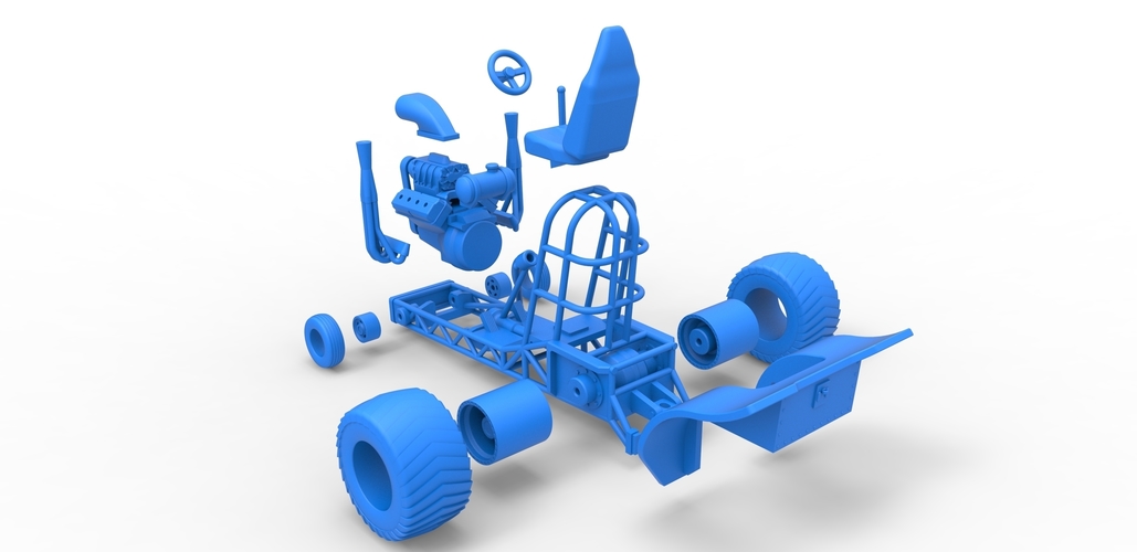 Mini Rod pulling tractor 3 Scale 1 to 25 3D Print 482554