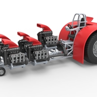 Pulling tractor with 5 engines V8 Scale 1 to 25 - Thumbnail 1