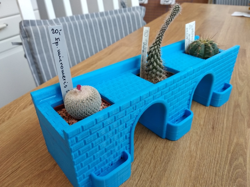 Flower pot -bridge for cactus and succulents