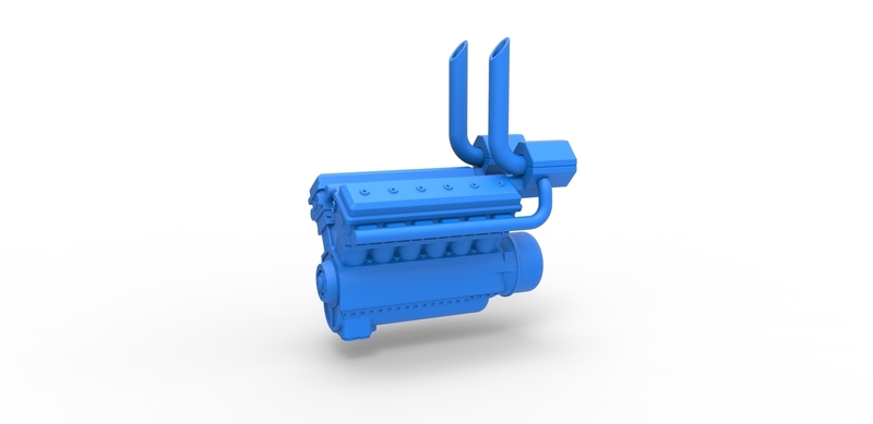 Turbo engine V12 for pulling tractor Scale 1:25