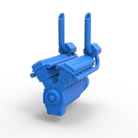 Turbo engine V12 for pulling tractor Scale 1:25 - Thumbnail 4