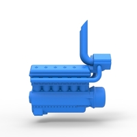 Turbo engine V12 for pulling tractor Scale 1:25 - Thumbnail 6