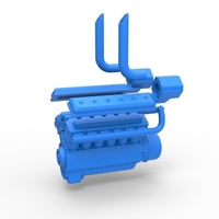 Turbo engine V12 for pulling tractor Scale 1:25 - Thumbnail 12