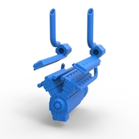 Turbo engine V12 for pulling tractor Scale 1:25 - Thumbnail 14