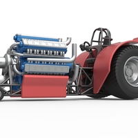 Pulling tractor with 42 cylinder Radial engine 1:25 - Thumbnail 2