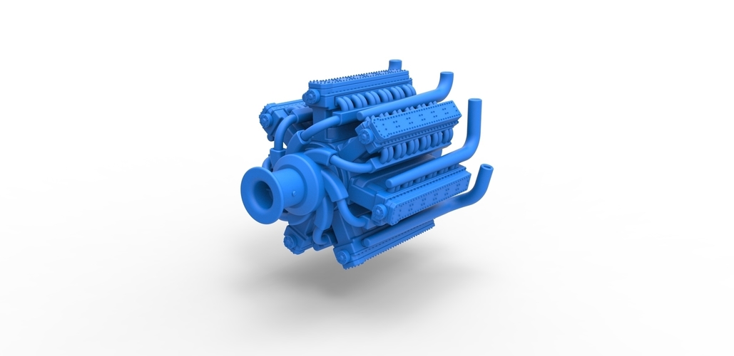 Radial engine with 42 cylinder for Pulling tractor 1:25 3D Print 482967