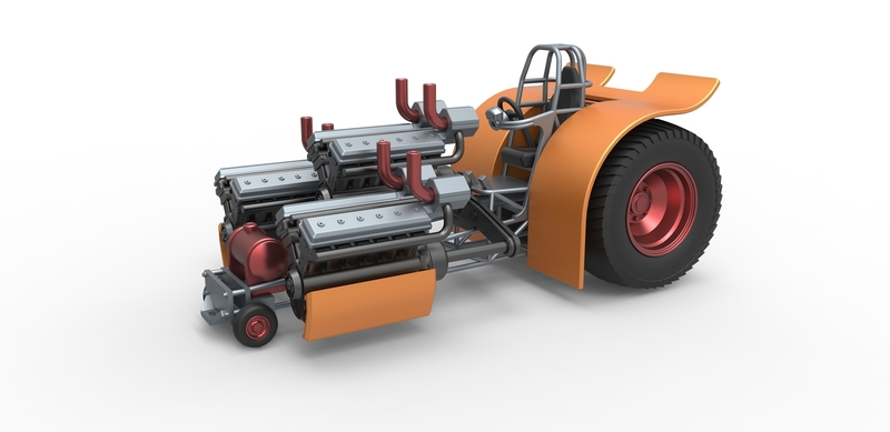 Pulling tractor with 3 turbo engines V12 1:25