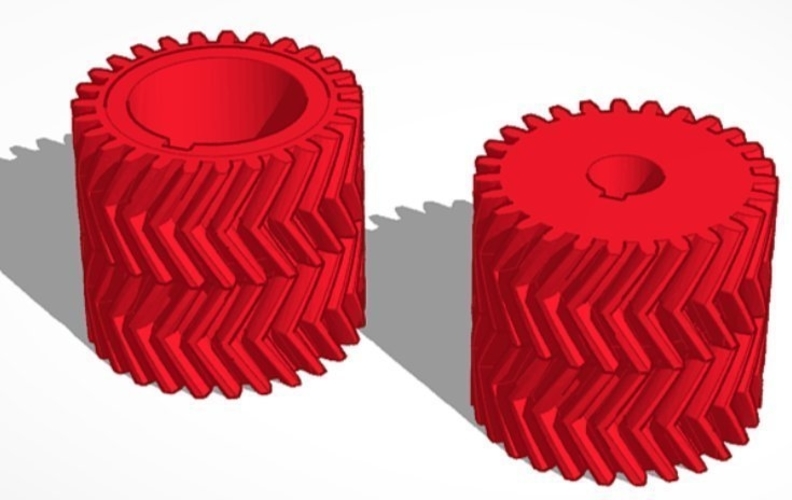 Mini Lathe Double Helical Gears 3D Print 483036